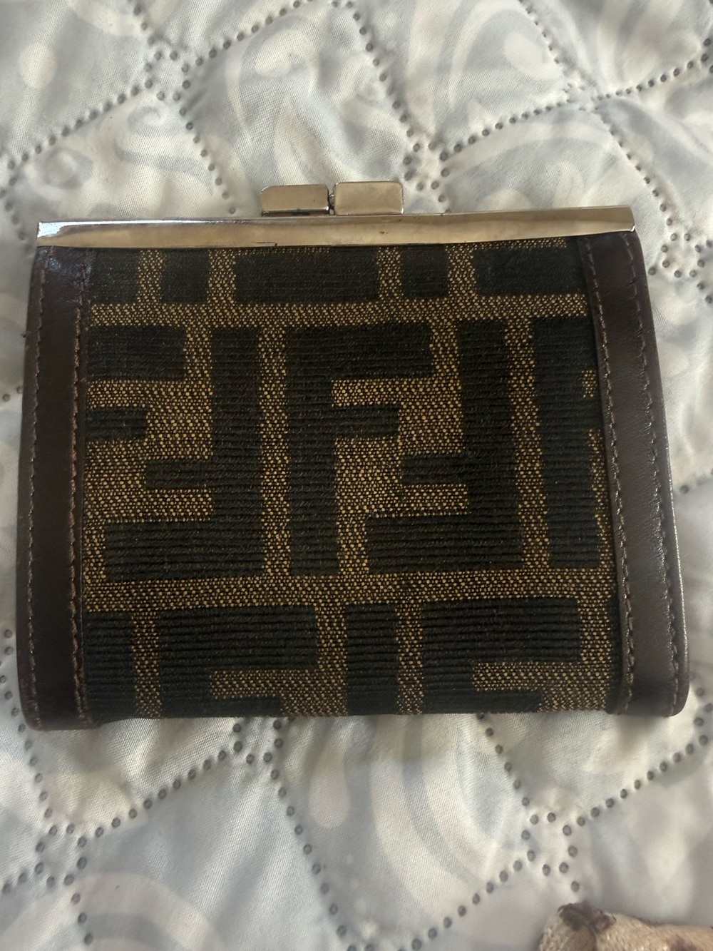 Fendi Brown and Black FF Logo Small Wallet/change purse